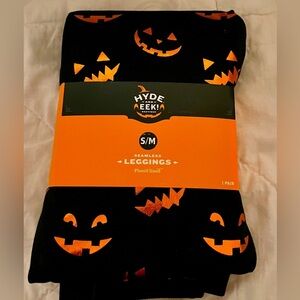 Hyde & Eek Boutique Halloween Pumpkin Jack-o-Lantern Leggings Fleece Lined Warm